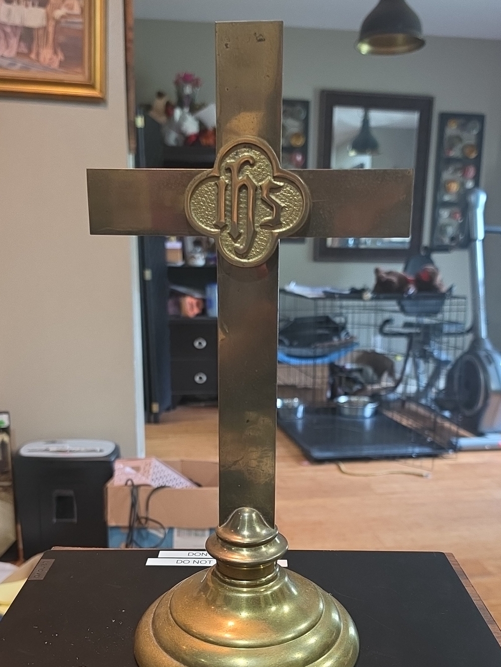 Brass Decorative Cross Accent - Gold